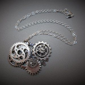 Steam Punk Necklace Metal Victorian Edwardian Style Steampunk
